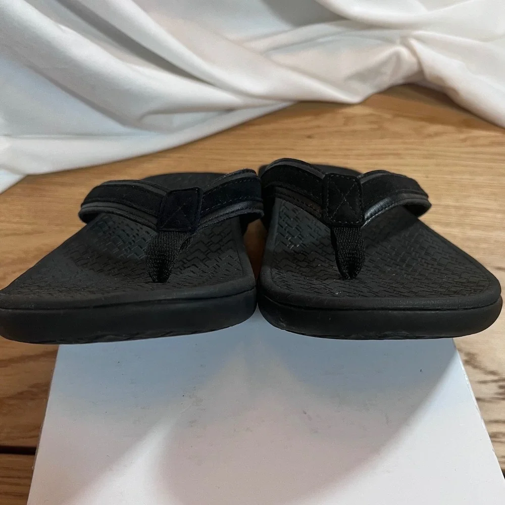 Vionic Mens Tide II Flip Flop Sandals Size 9 Black Orthotic Arch Support Comfort